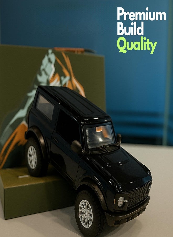 Storio Die-Cast Metal Cars 1:32 Scale | Pull Back Action Toy Vehicles with Openable Doors & Lights | Alloy Model for Kids | Miniature Collectible Cars for Boys & Girls 3+ Years (Bronco Black) - Image 3